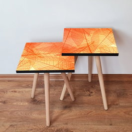 Hanah Home Juego de Mesas Nido Naranja y Amarillo